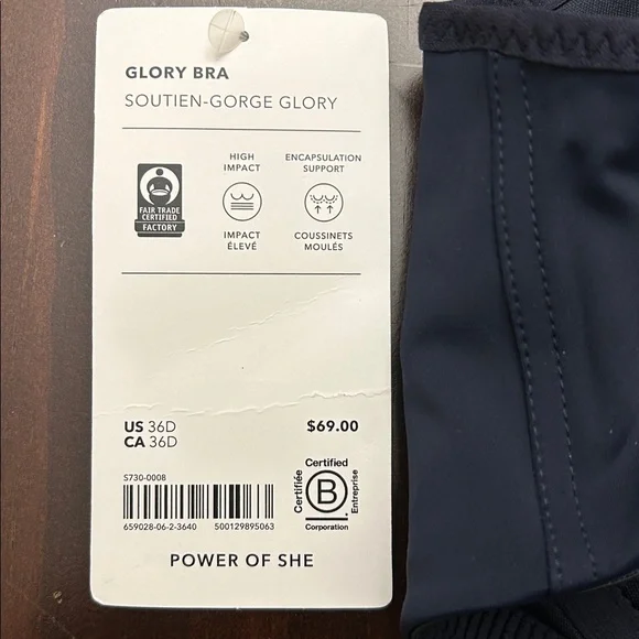 Athleta Women's Navy Sports Bra - Picture 3 of 3